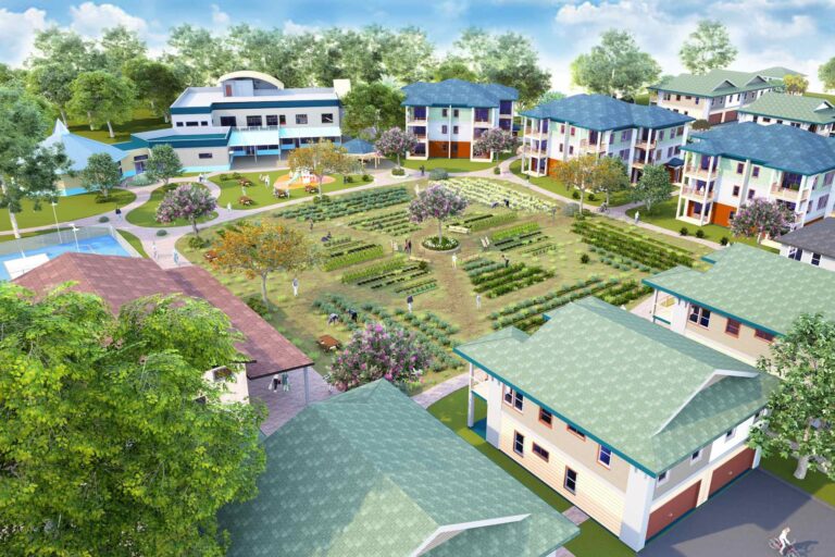 Artist's rendering of the village center.